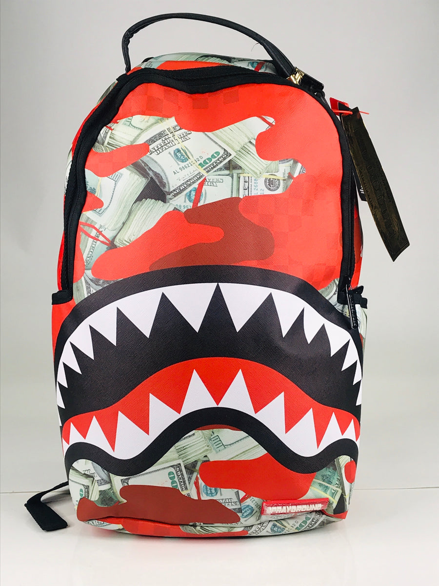 Sprayground money camo (red) backpack – R.O.K. Island Clothing