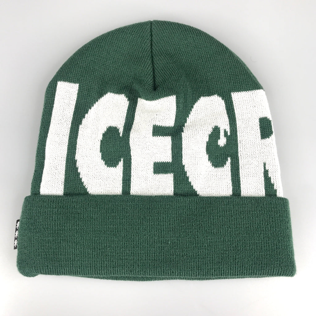 Icecream wheelie knit hat in dark green