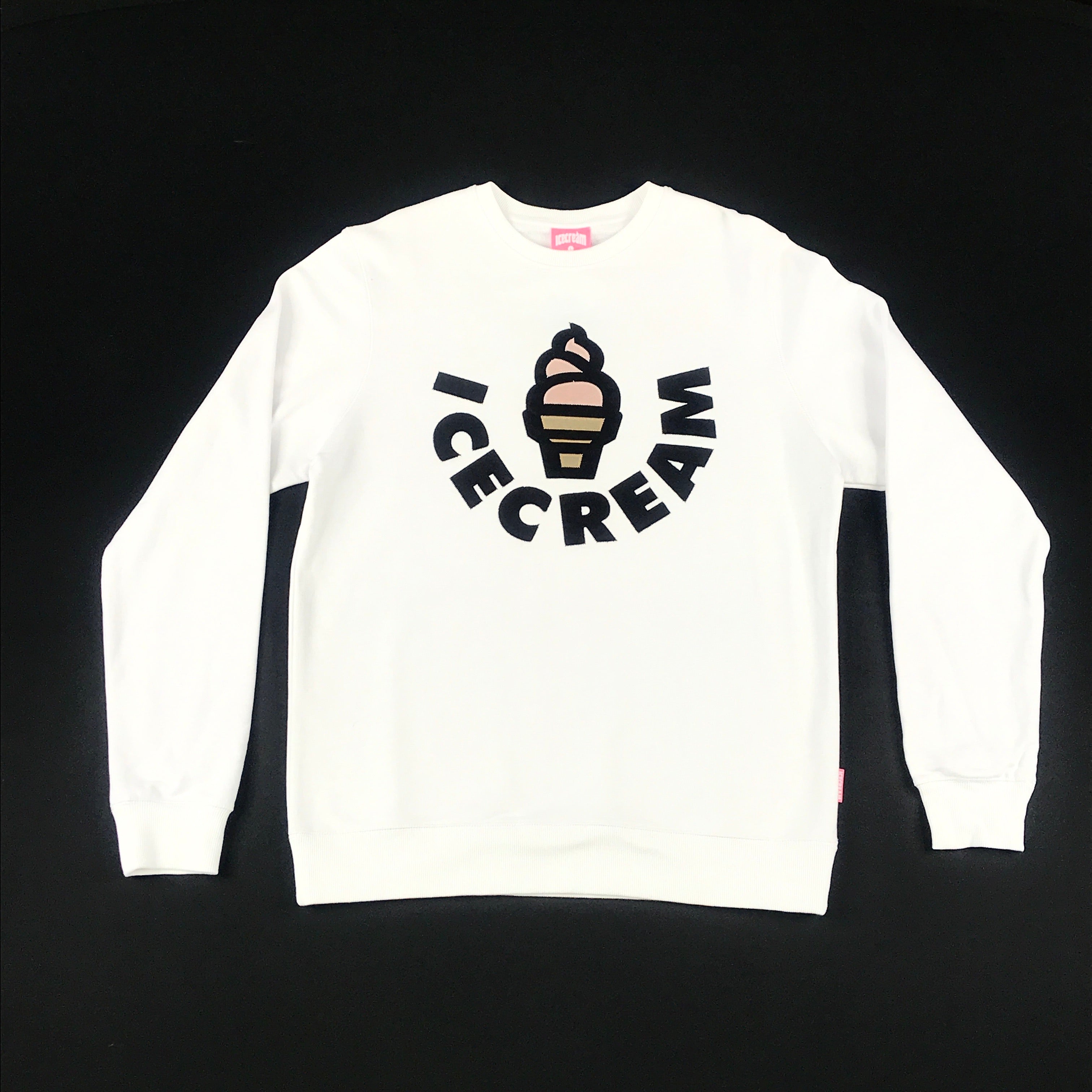 Icecream vanilla crewneck sweater in white