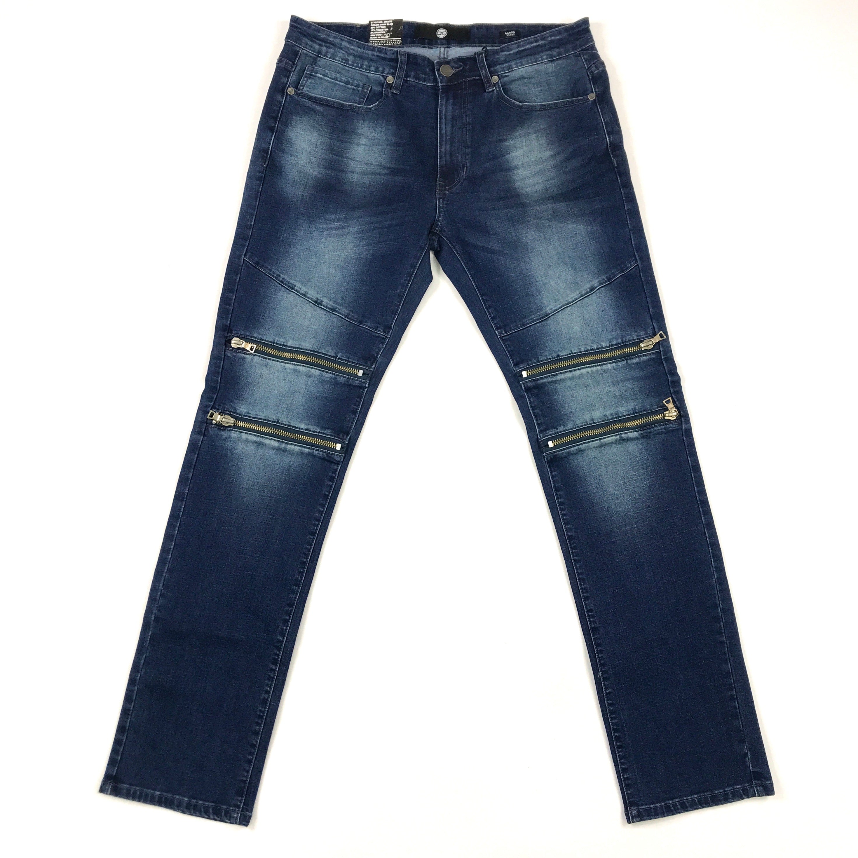 Jordan Craig Aaron jeans in dark blue w/zips