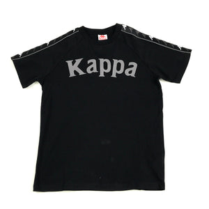 Kappa 222 Banda Deto tee in black-dark grey-white