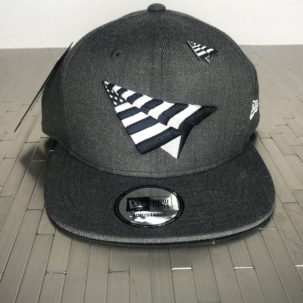 Black & white planes flag on charcoal snapback hat