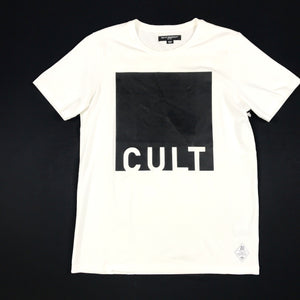 Cult rubber print tee in white