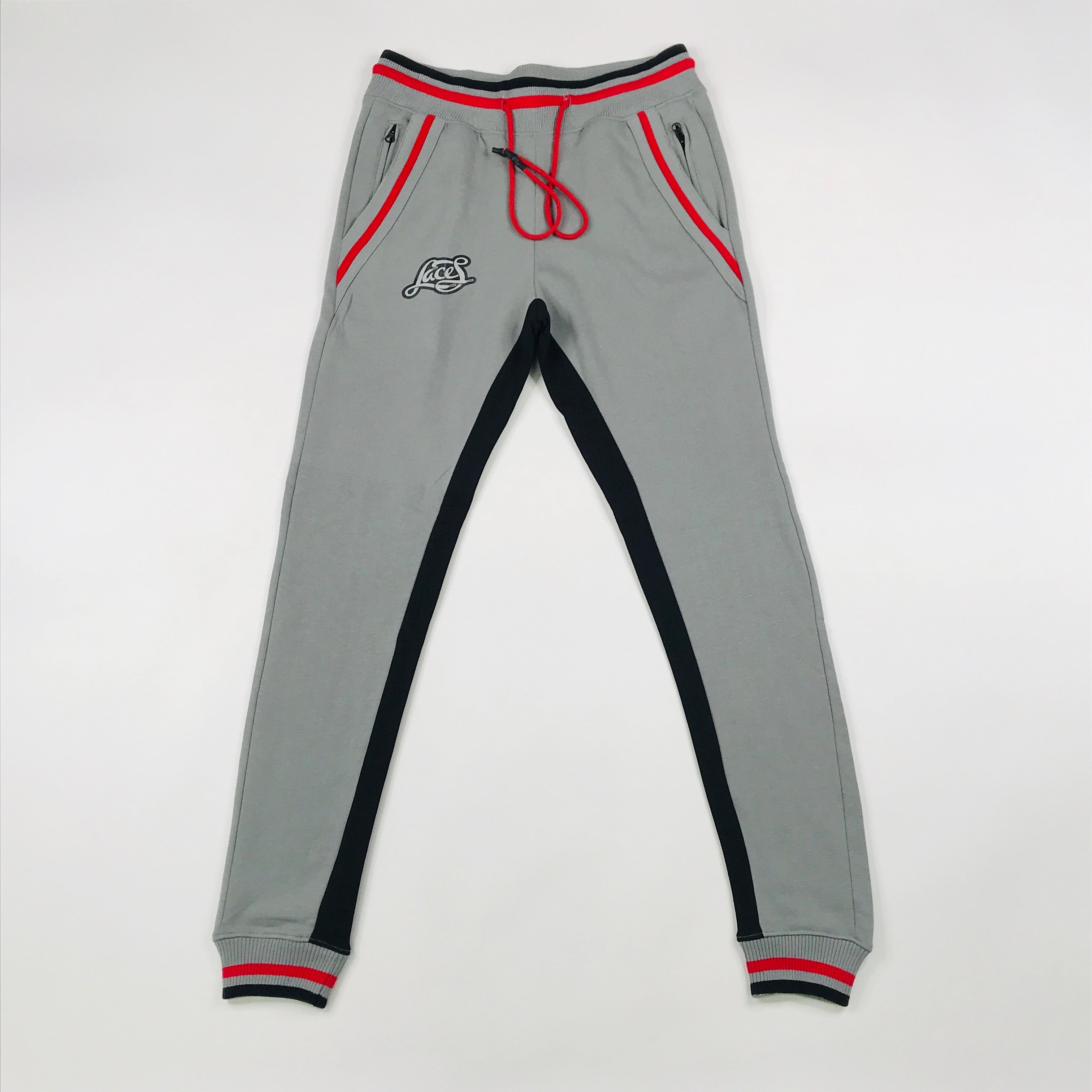 Laces grey, black, red tracksuit suit