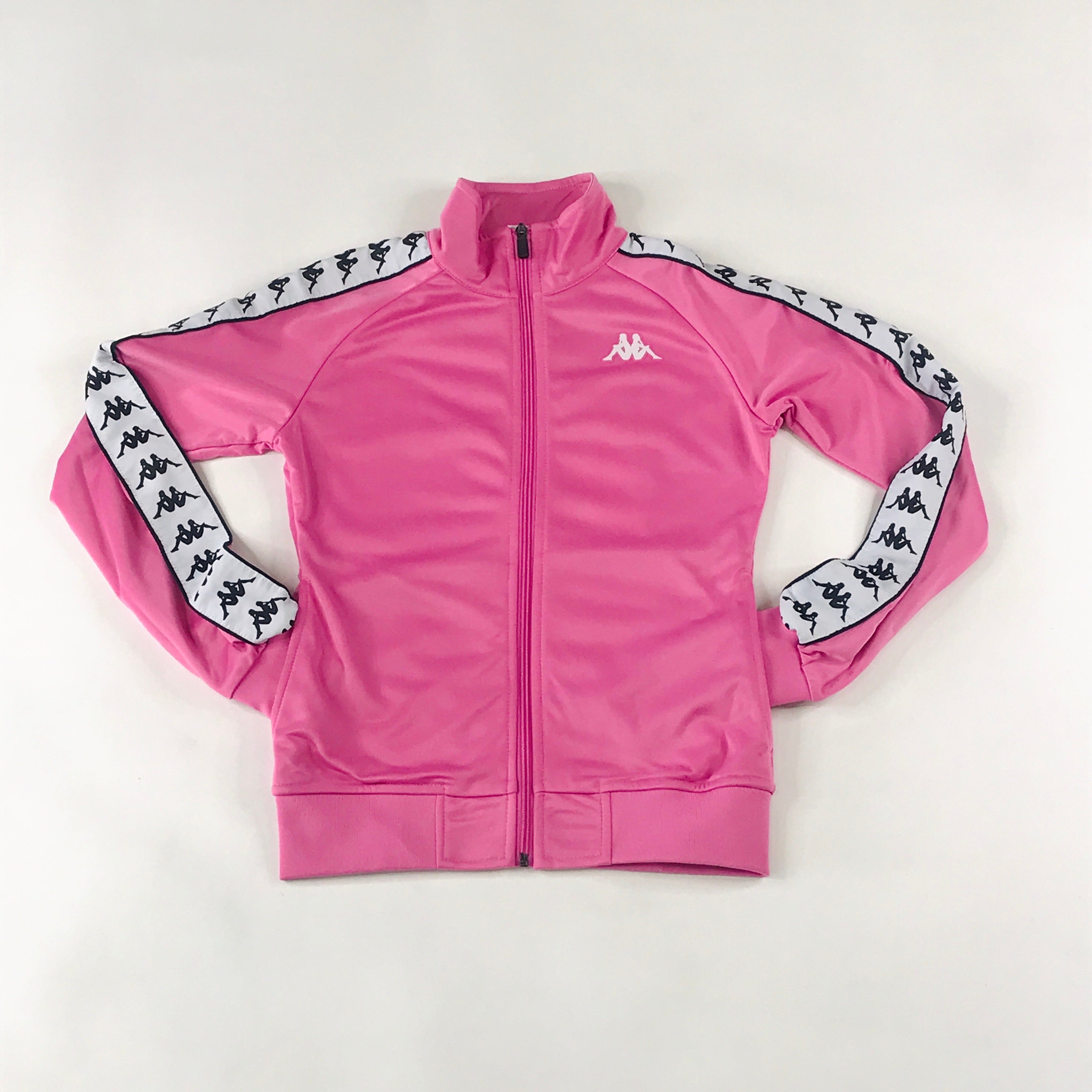 Kappa 222 Banda wanniston slim track jacket in pink-white