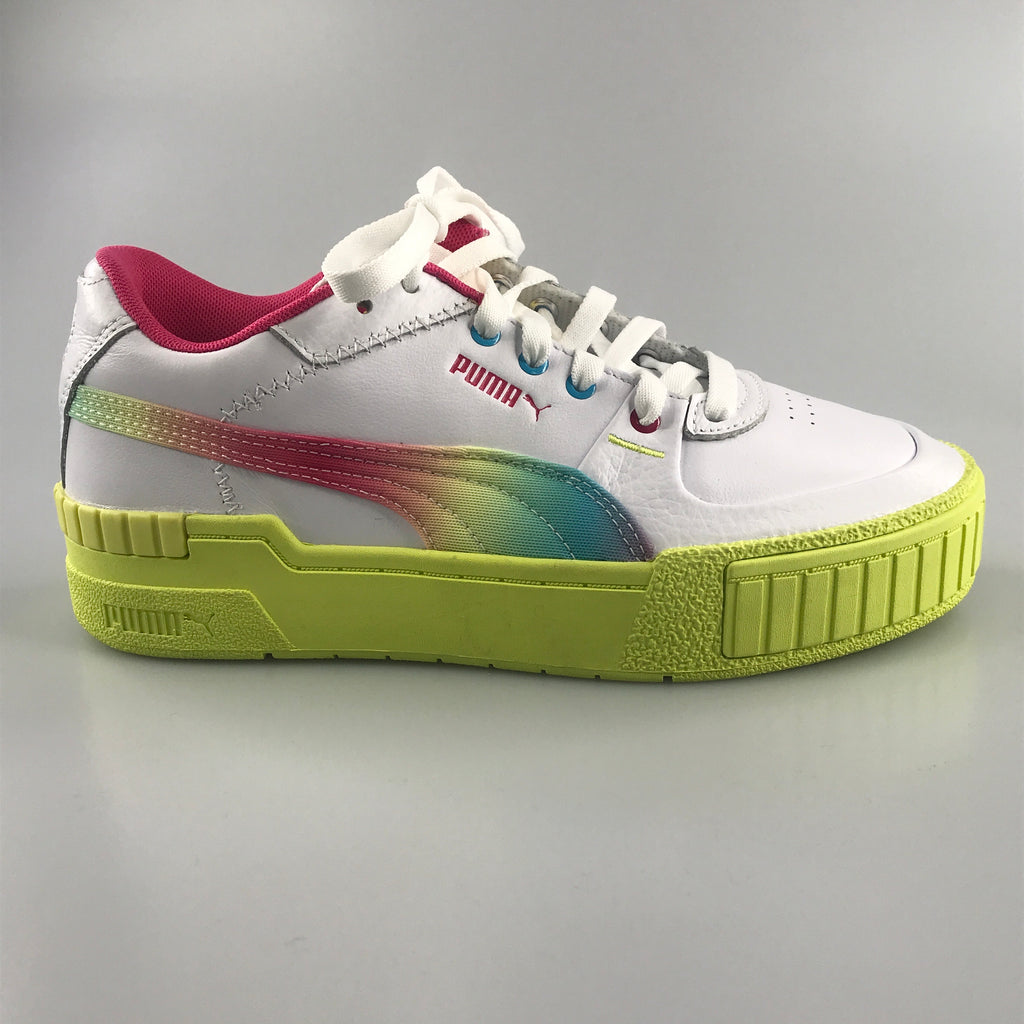 Puma Cali sport tie dye wn’s in white-sunny lime