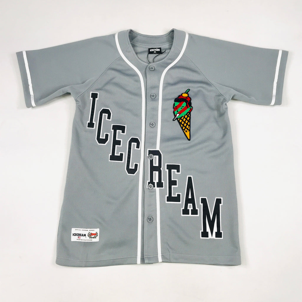 Icecream Homer SS knit baseball jersey in gray