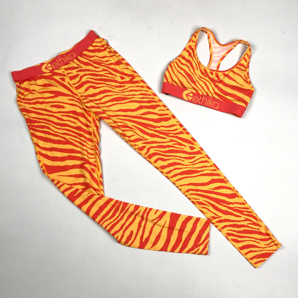 Ethika Leggings and sports bra set in Tiger Fire (wlsb1308)