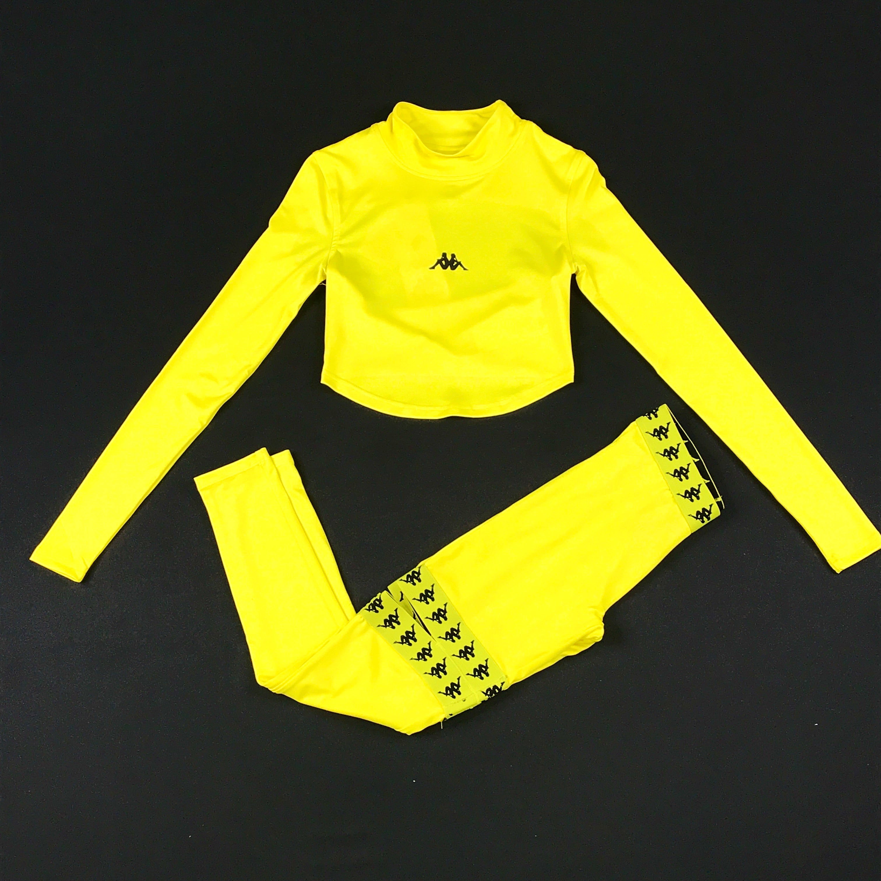 Kappa Authentic Drijy athletic set in fluorescent yellow -black