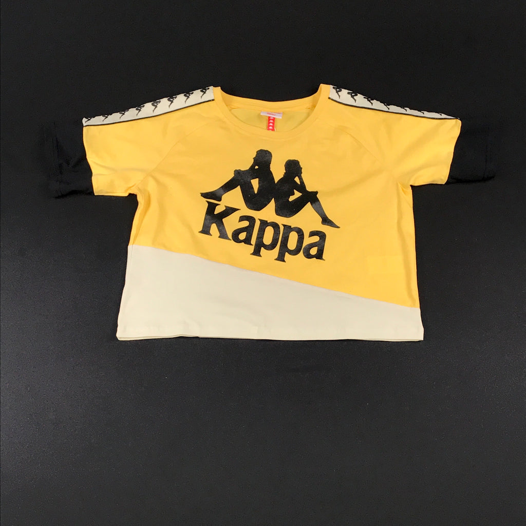 Kappa 222 Banda balimnos crop tee in banana, white egg, black