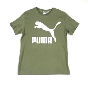 Puma classic logo tee in deep-lichen green