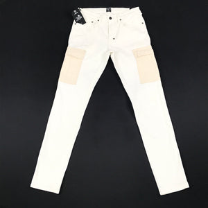 PRPS white jeans w/tan pocket