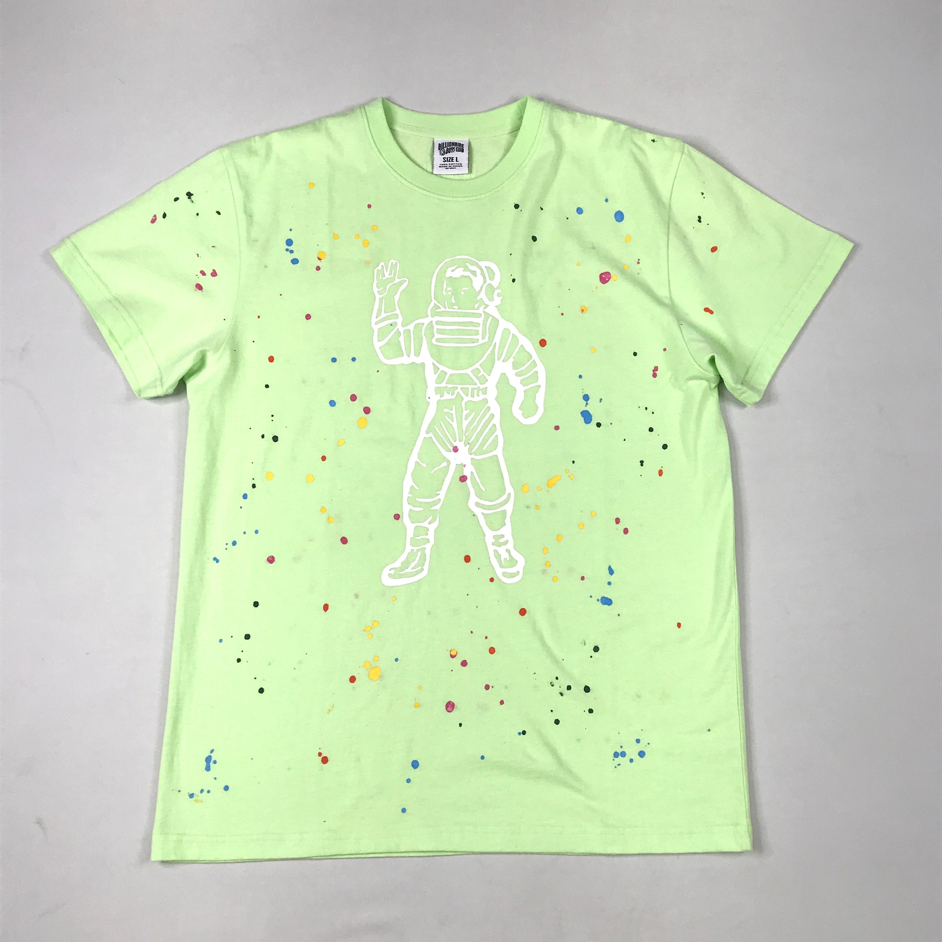 BBC BB Astro spattered ss knit tee in patina green