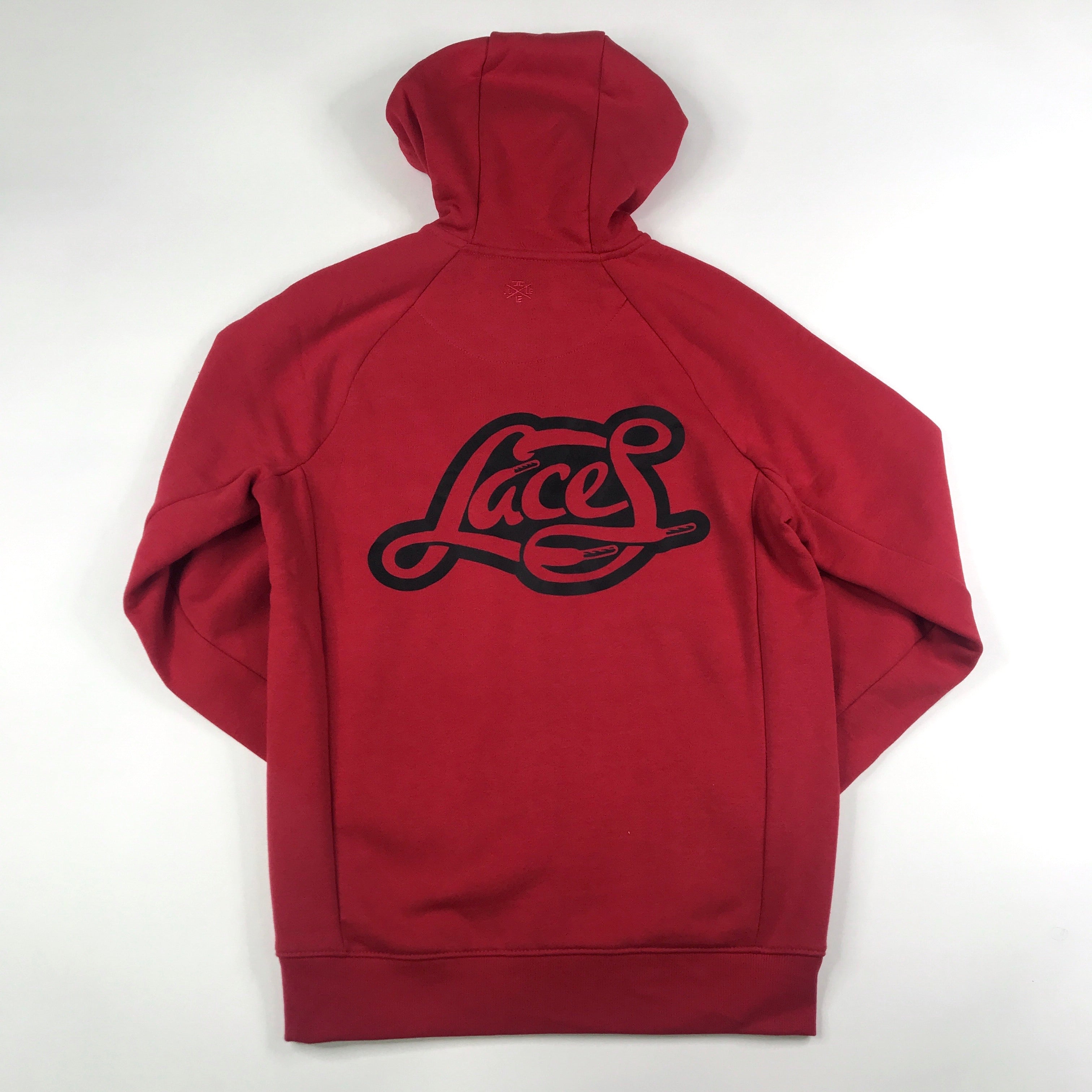 Laces red zip hoodie