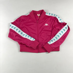 Kappa 222 Banda Asber crop track jacket in fuchsia-white-aqua