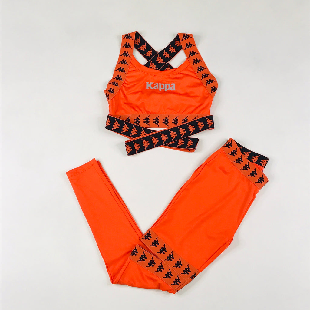 Kappa 222 Banda Dixot athletic set in orange flame-black