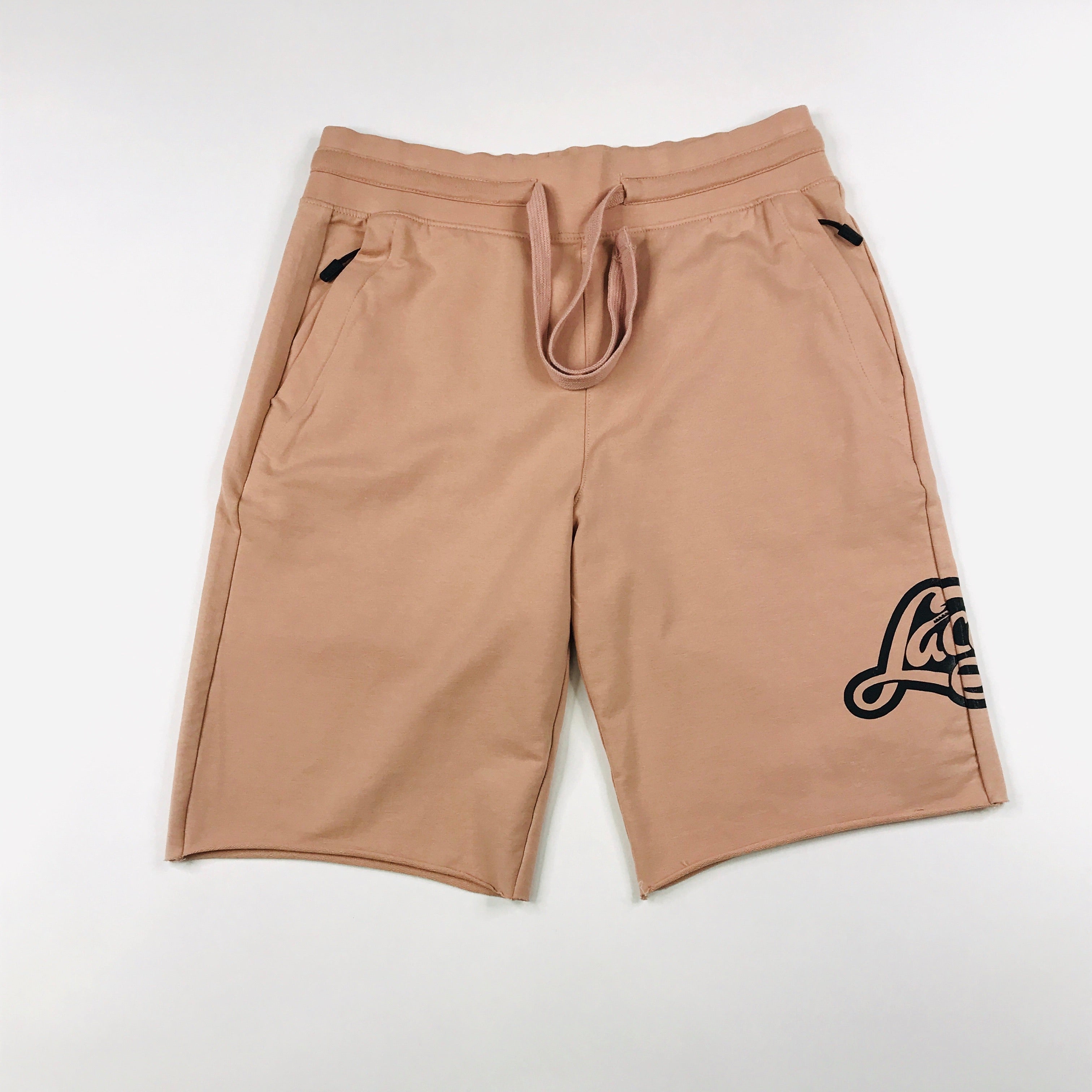 Laces peach & black shorts