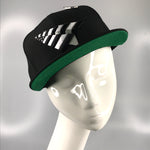 Paper Planes The Original crown 9FIFTY snapback hat in black w/green undervisor