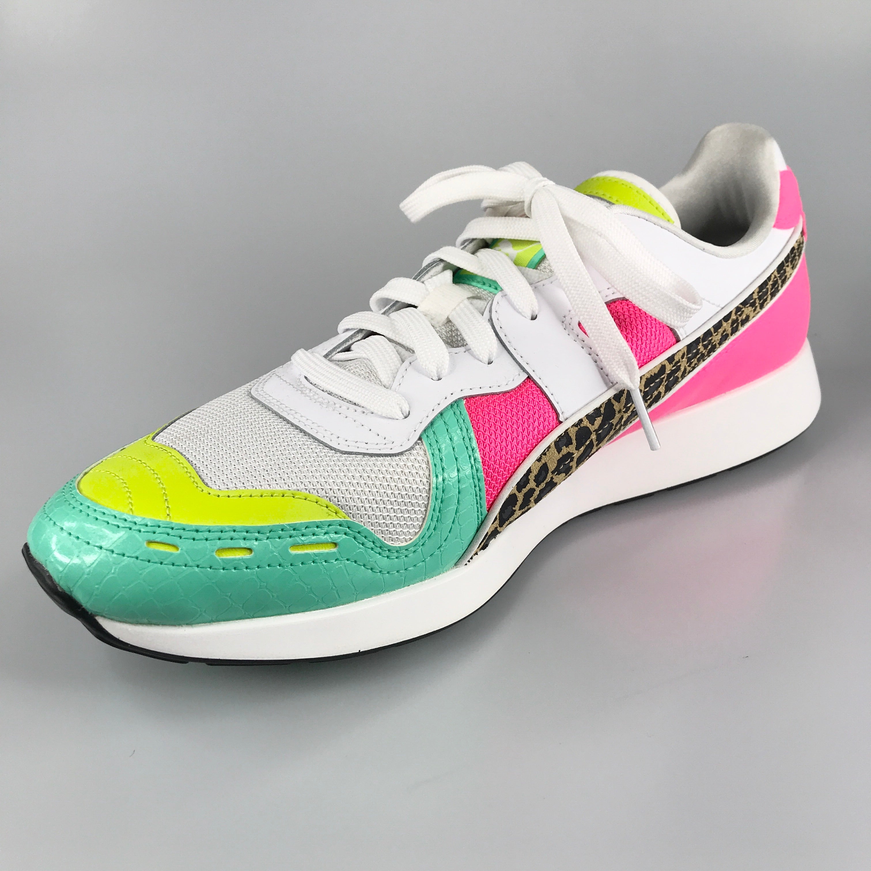 Puma RS-100 Party Croc in white-green-knockout pink