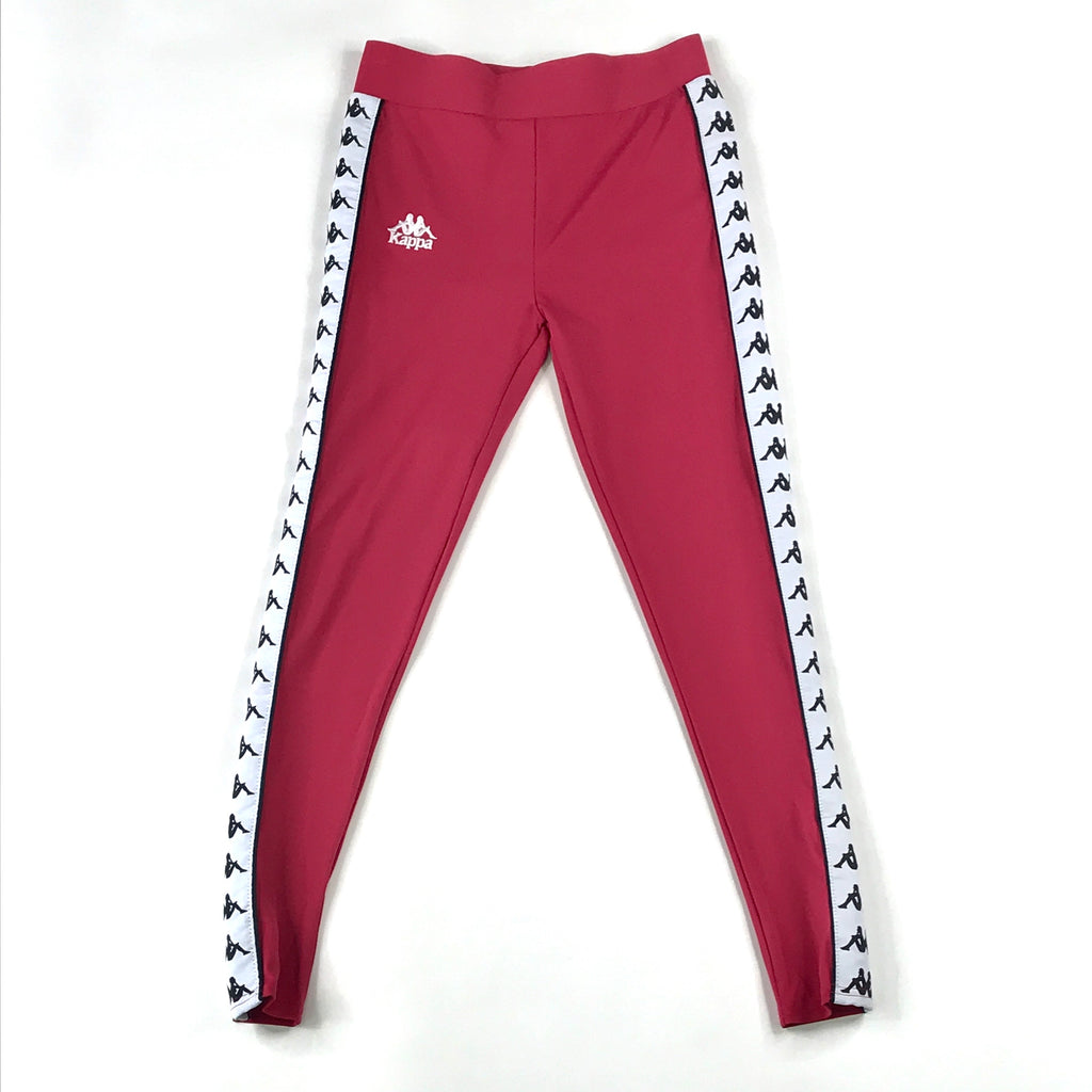 Kappa Banda barrio leggings in cranberry-black-white