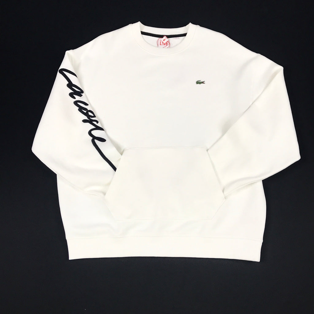 Lacoste script white crewneck