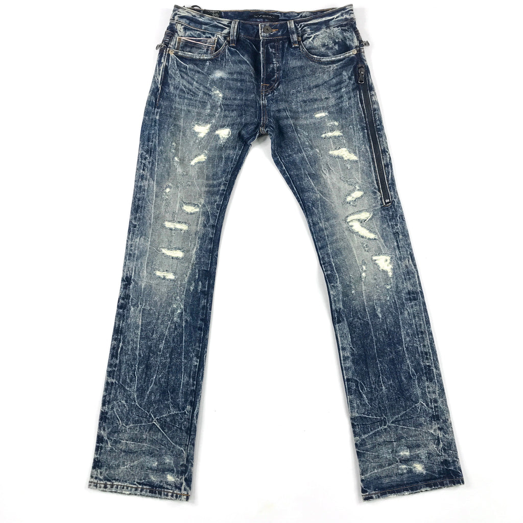 Cult rebel straight double zipper side Jeans in birch