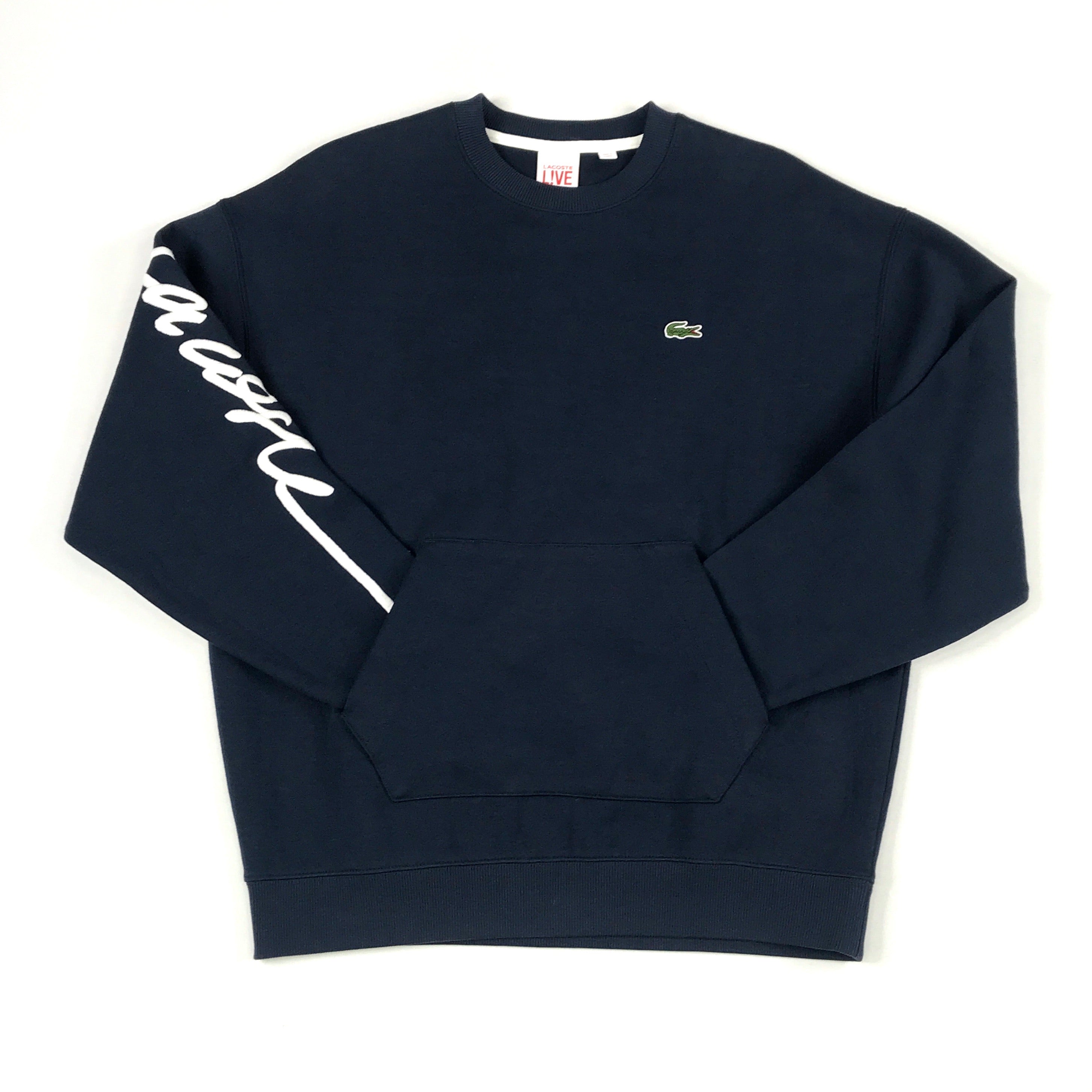 Lacoste script navy crewneck