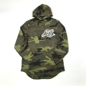 Laces army fatigue knit hoodie