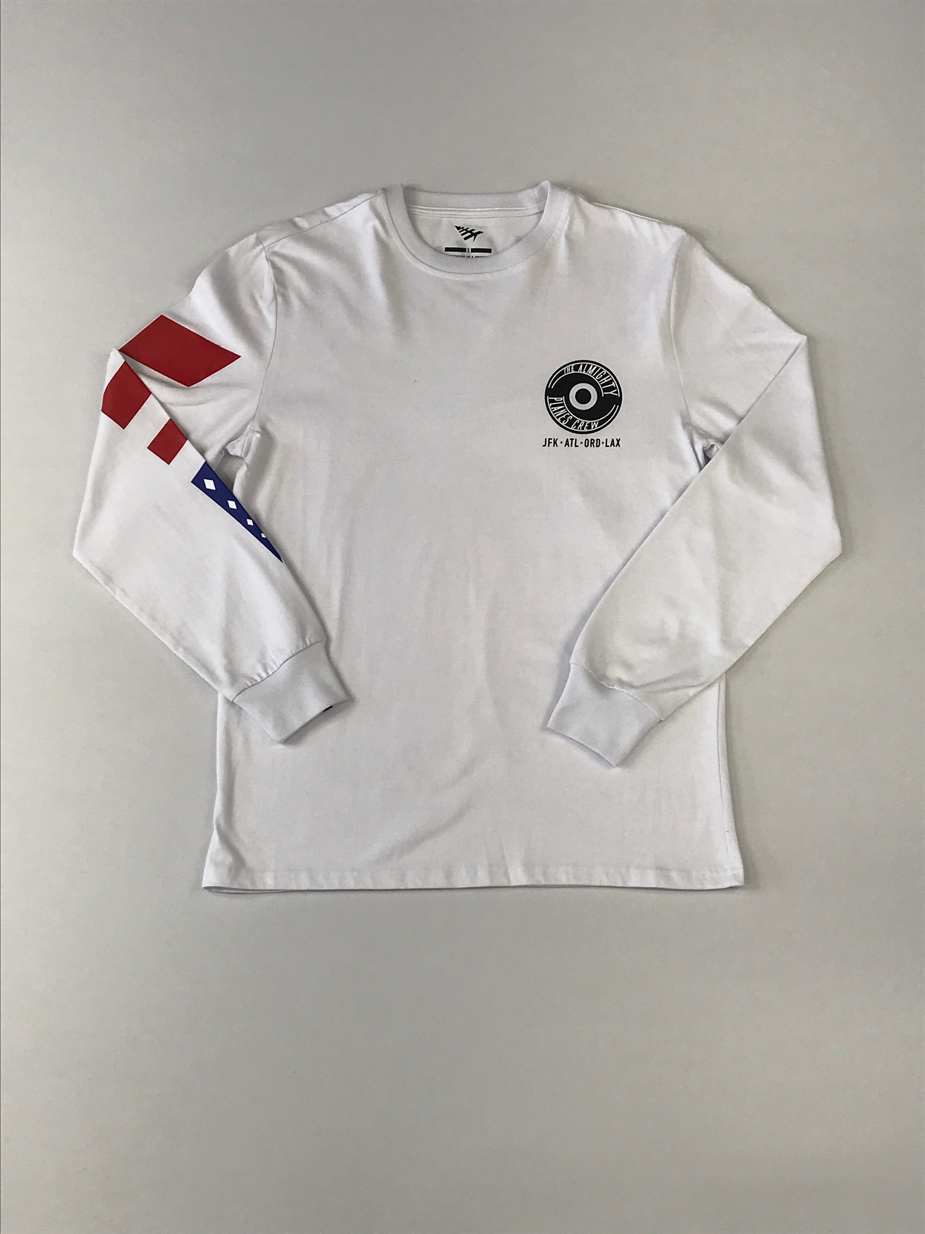 Planes Airport code long sleeve shirt in whit