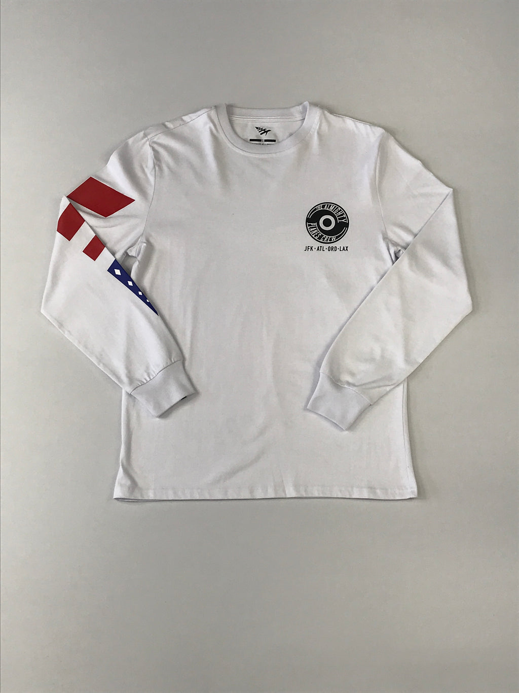 Planes Airport code long sleeve shirt in whit