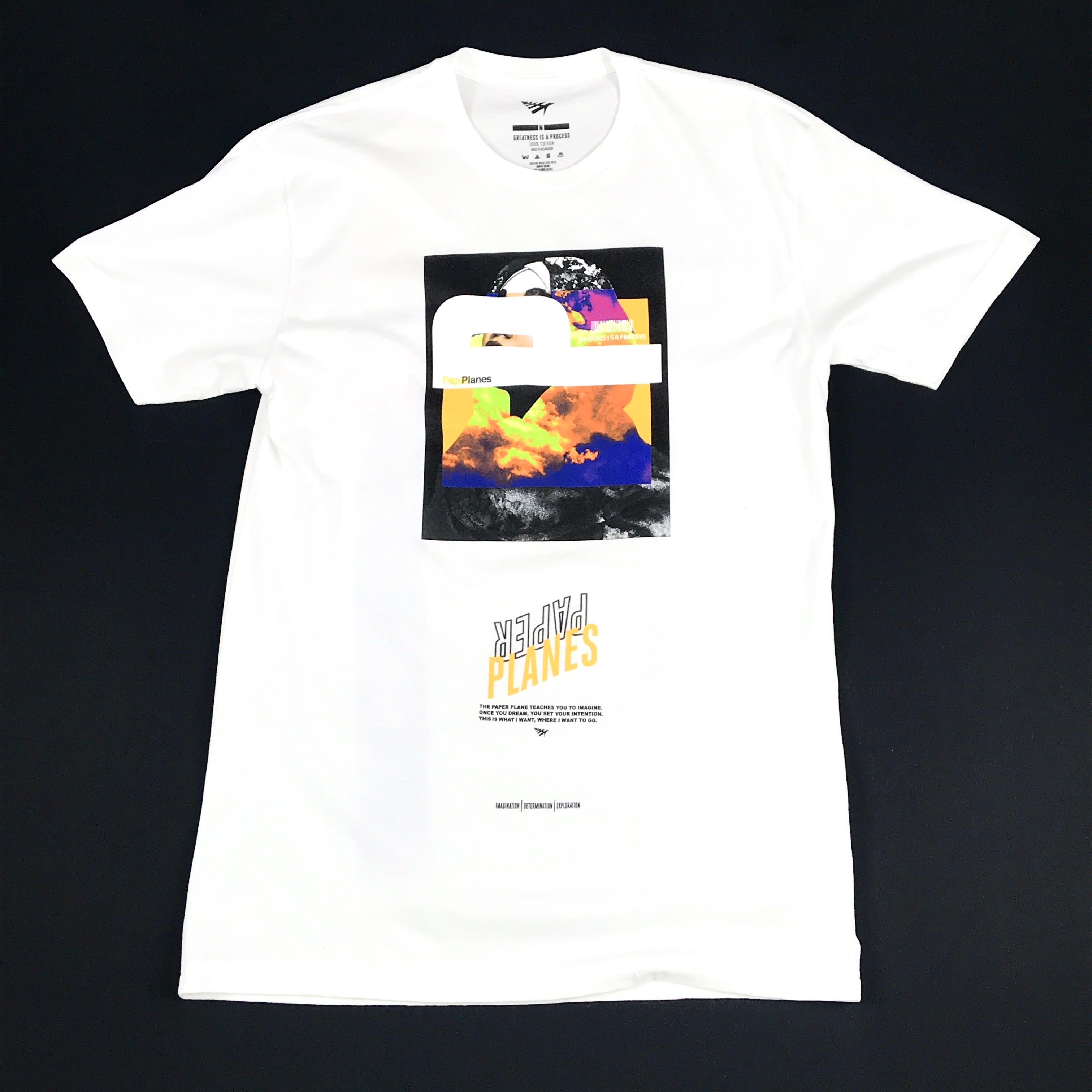 Paper Planes Live In Color tee in white