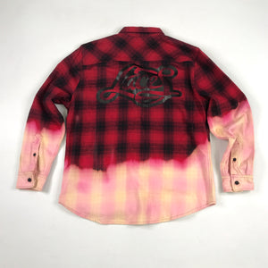 Laces bleached flannel in red