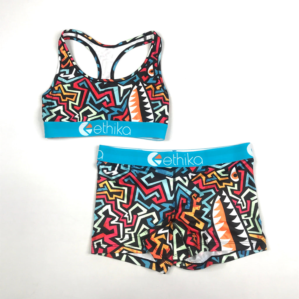 Ethika Staple boxer brief and sports bra set in Expression Session (wlus1517)