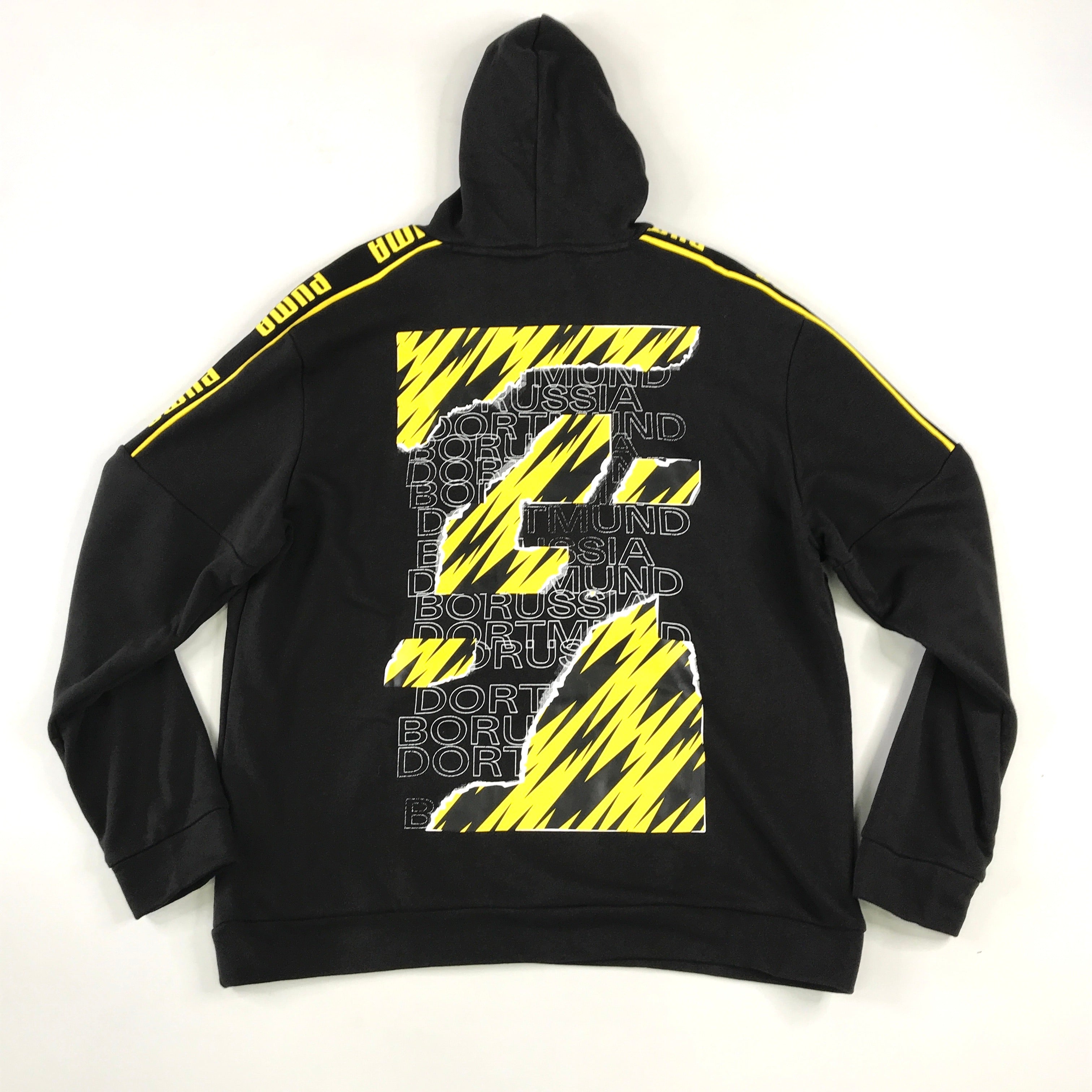 Puma BVB ftbl Culture hoodie in black-cyber yellow
