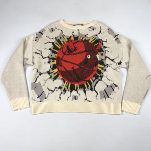 Chinatown Market Devil Breaker knit men’s crewneck sweater in cream