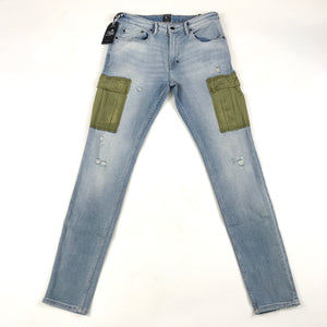 PRPS light wash jeans w/green pocket