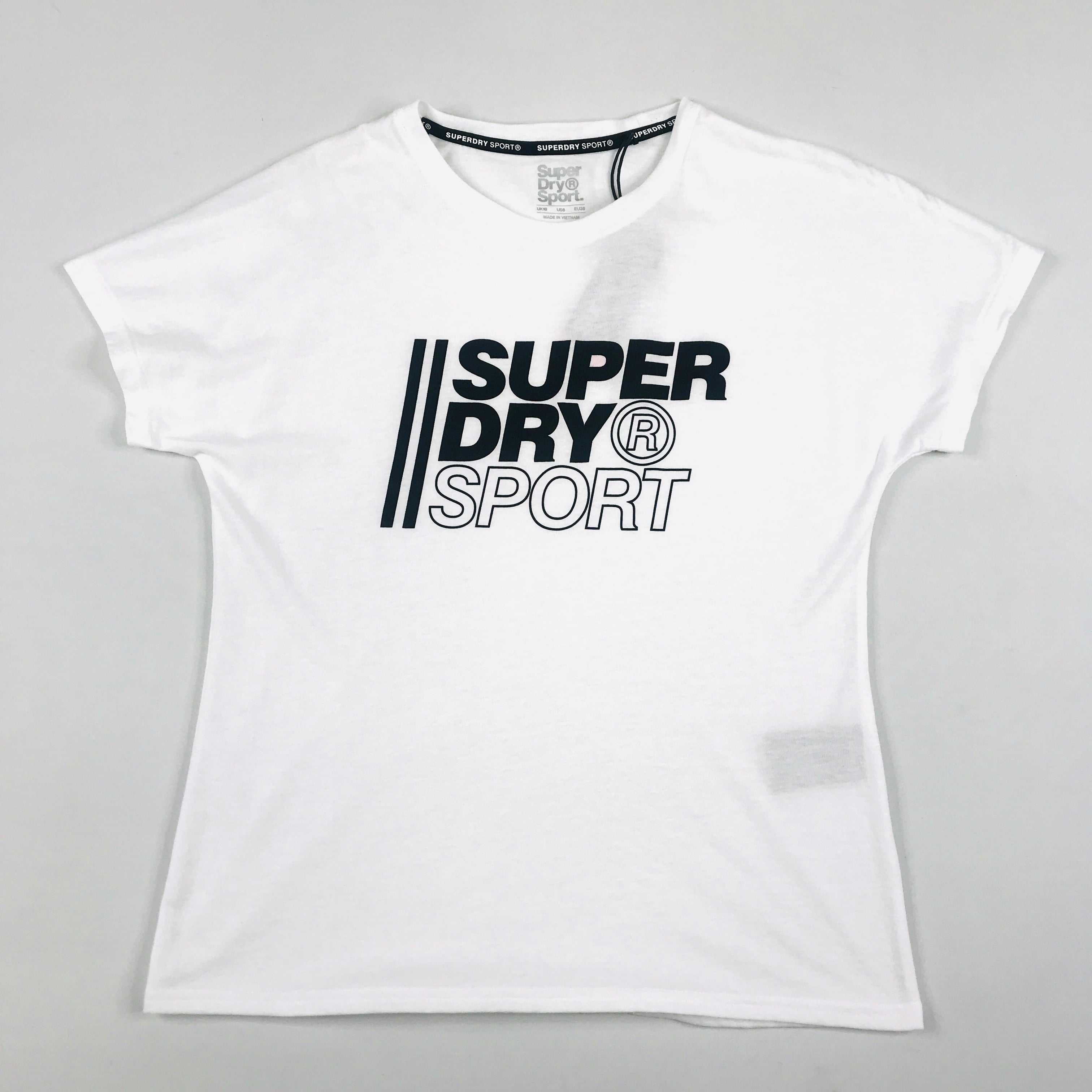 Superdry Core Sport graphic tee in white
