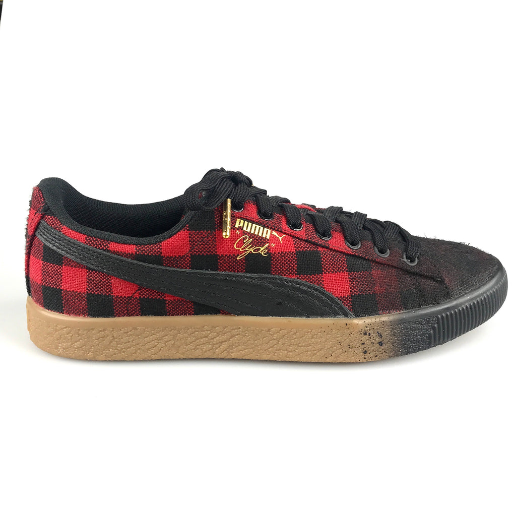 Puma Clyde Red Buffalo Plaid