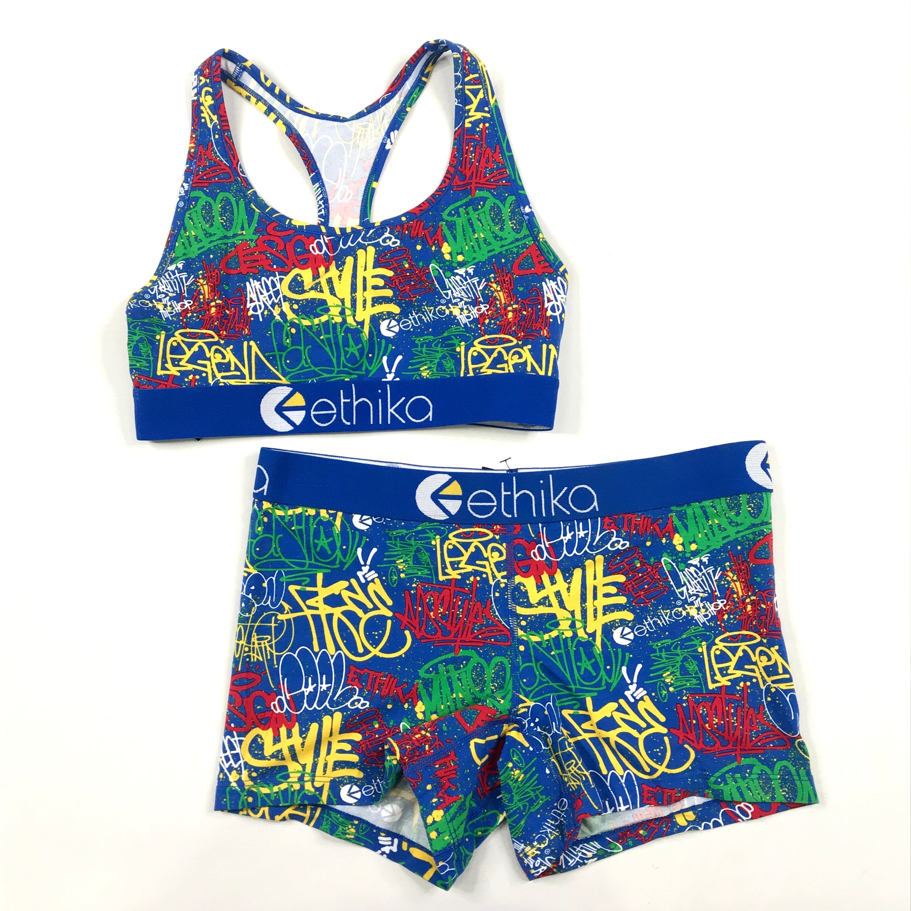 Ethika Staple boxer brief and sports bra set in Expression Session