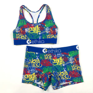 Ethika Staple boxer brief and sports bra set in Expression Session (wlus1291)