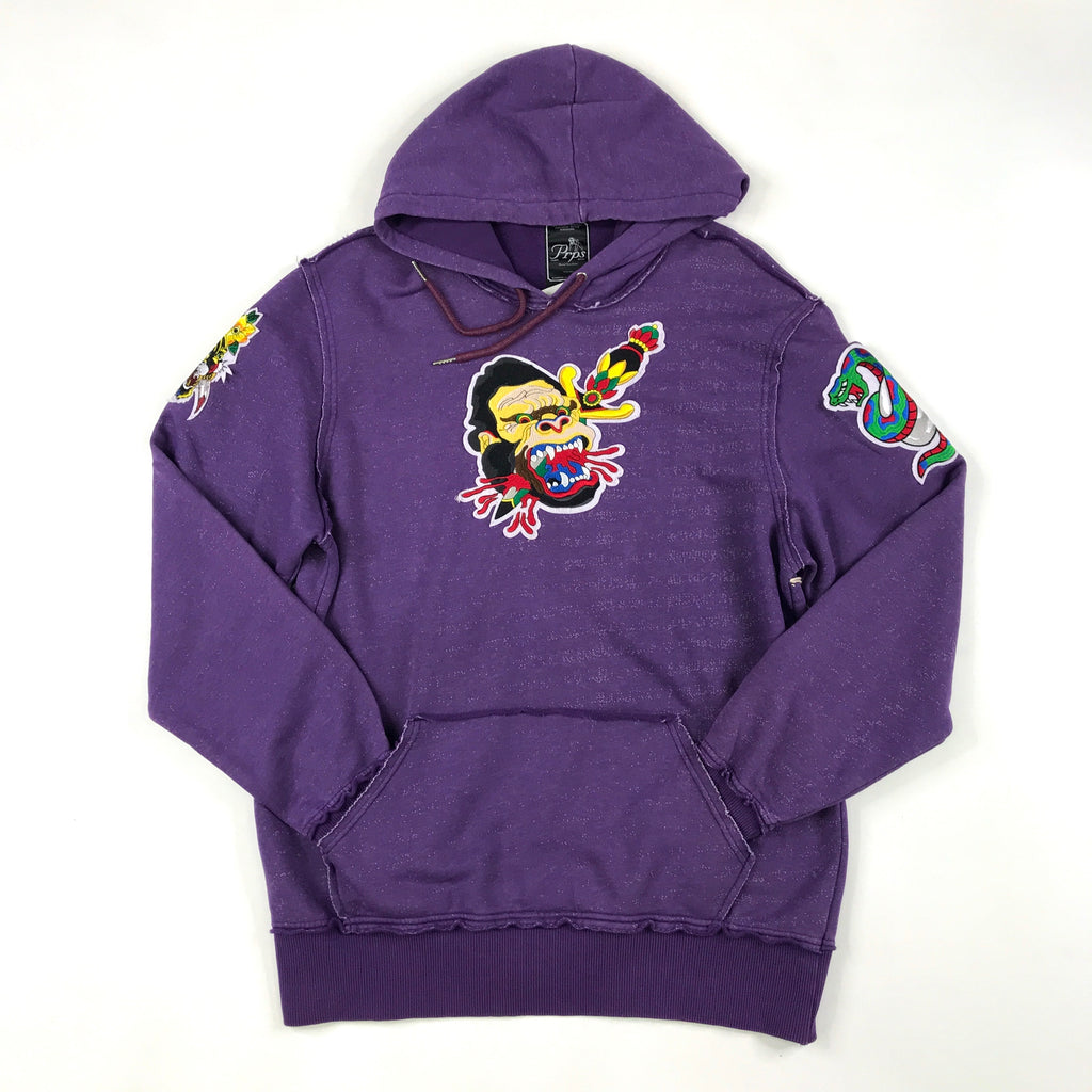 PRPS embroidered gorilla hoodie in purple