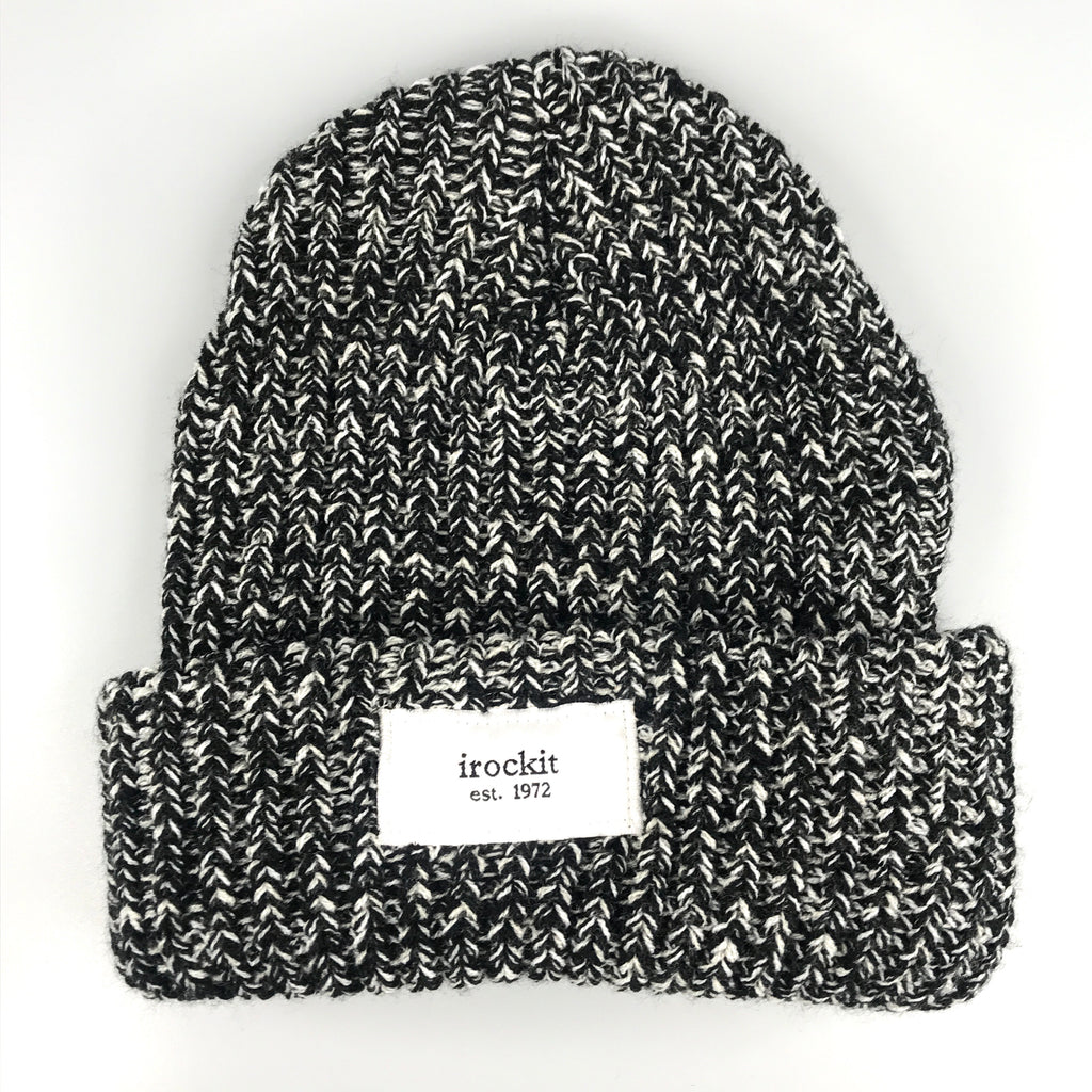 irockit knit skully in black-white