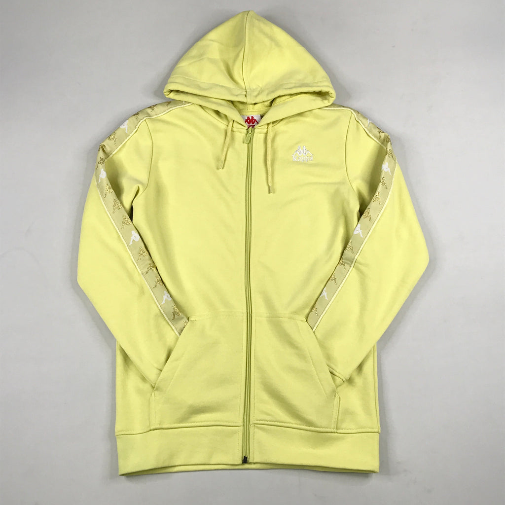 Kappa 222 Banda Durby zip hoodie in Yellow Lime