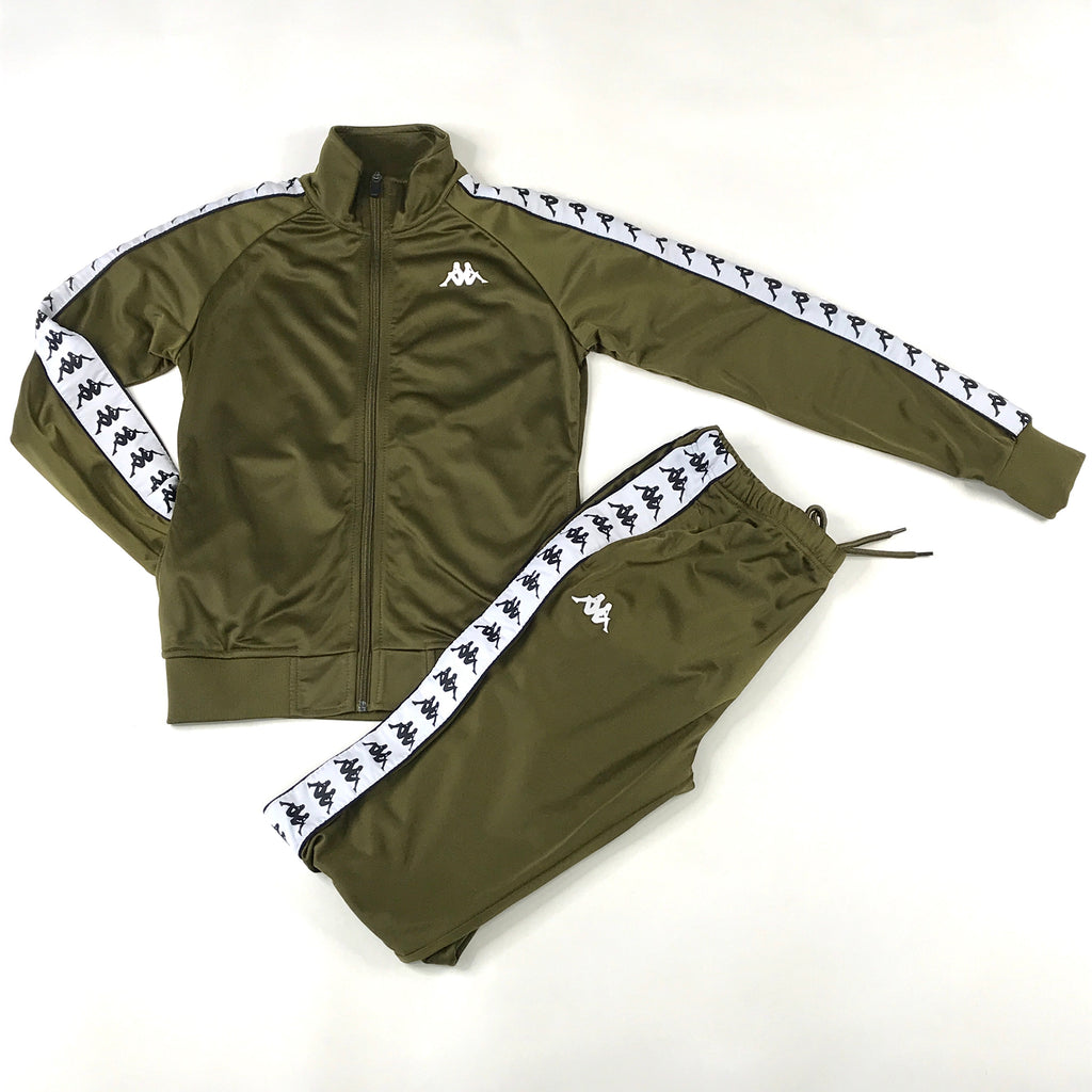 Kappa 222 Banda wanniston slim tracksuit in olive