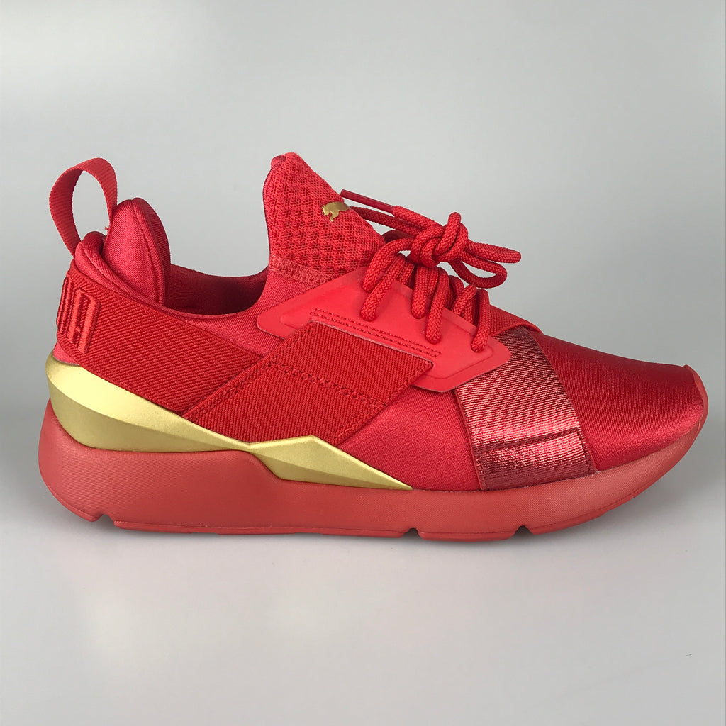 Puma Muse metal straps Jr in high risk red-puma team gold