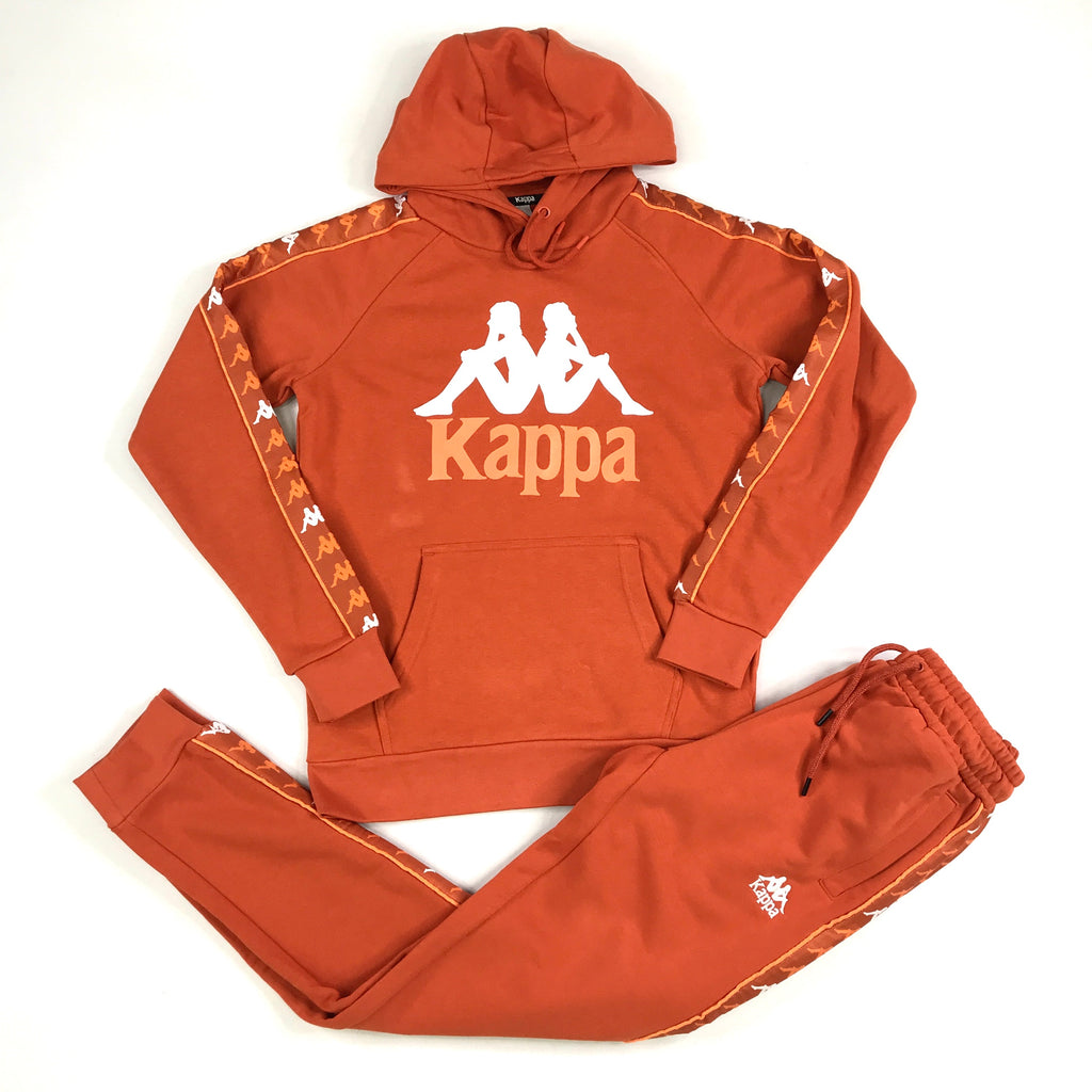 Kappa 222 Banda Hurtado 3 hoodie set in orange-dusty orange-white