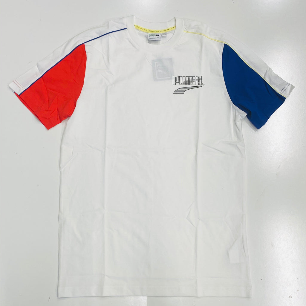 Puma decor8 colour block tee in white