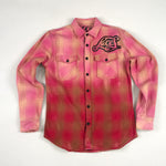 Laces bleached flannel in pink/red