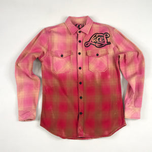 Laces bleached flannel in pink/red