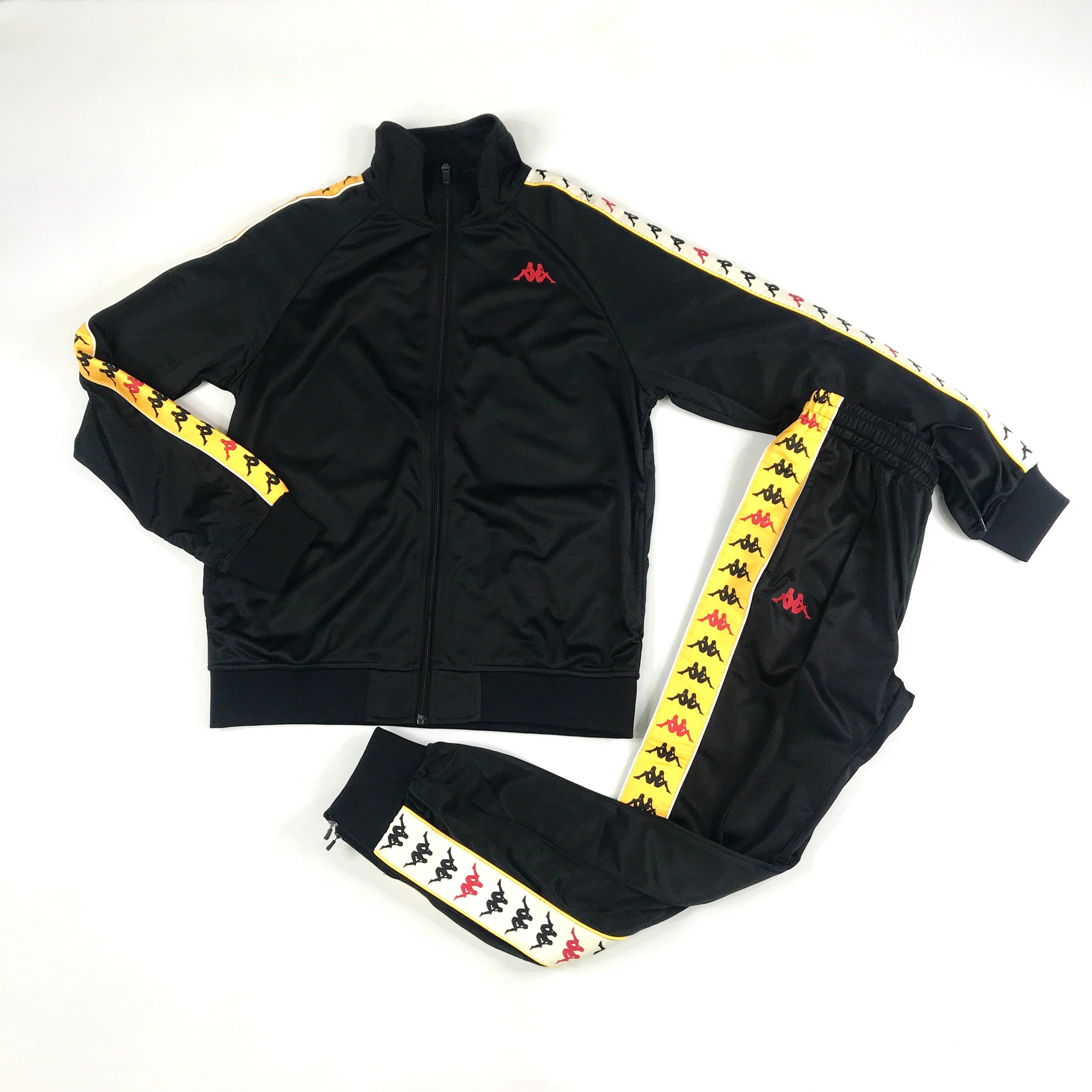 Kappa Dullo tracksuit in black-red-gold R.O.K. Island Clothing